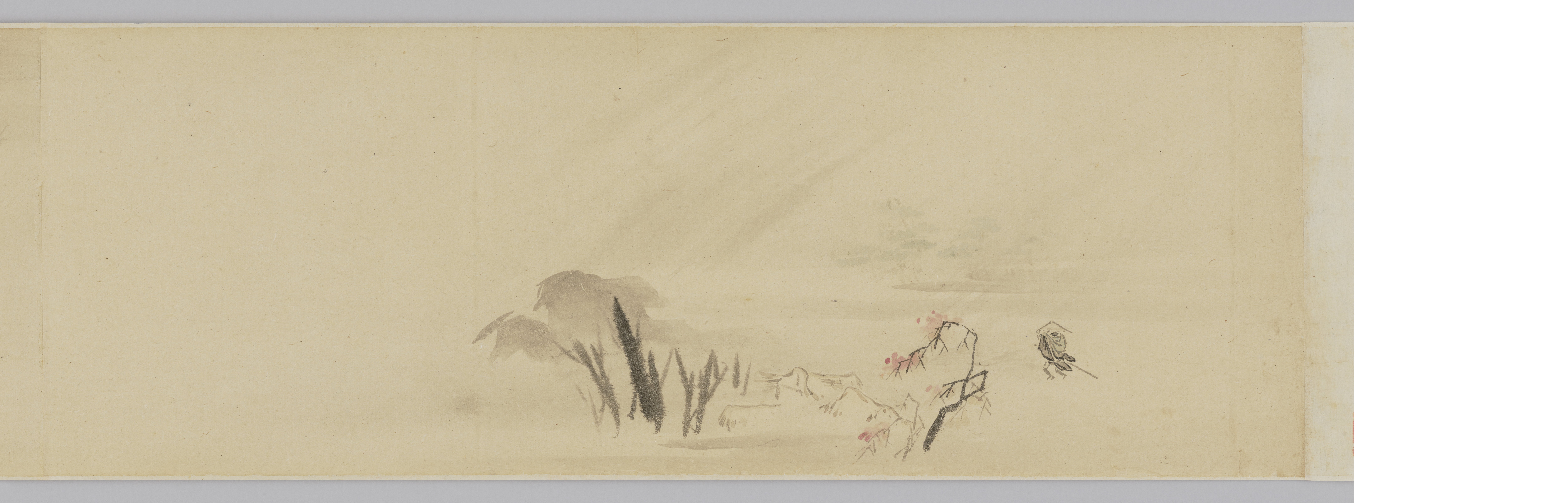 芭蕉真蹟掛軸「蛤の」画付色紙 芭蕉真蹟掛軸「蛤の」画付色紙